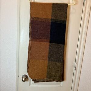 Plaid Wool Blend Scarf